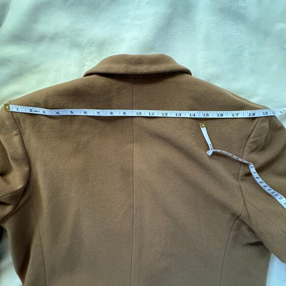 Vintage Harve Benard Camel Wool Cashmere 1980s Blazer with Shoulder Pads L - XL - Picture 8 of 13